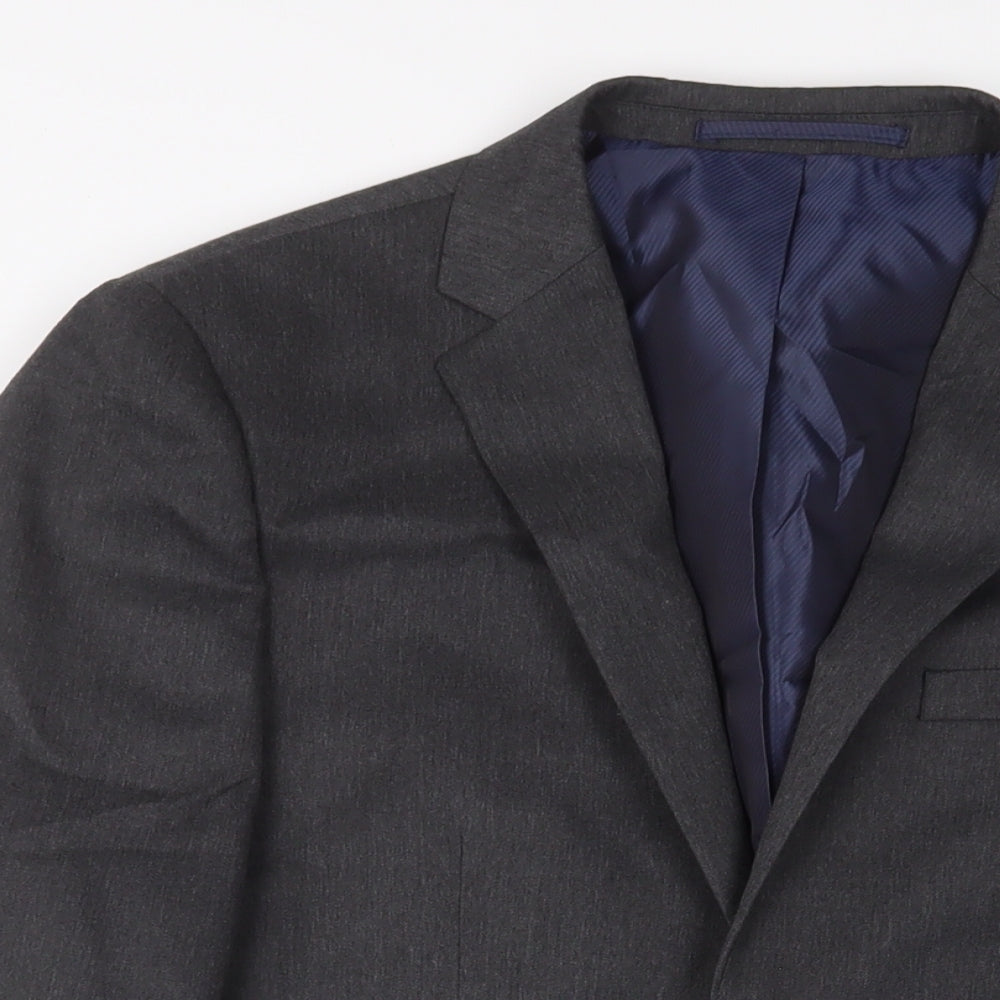 NEXT Mens Grey Polyester Jacket Suit Jacket Size 38 Regular