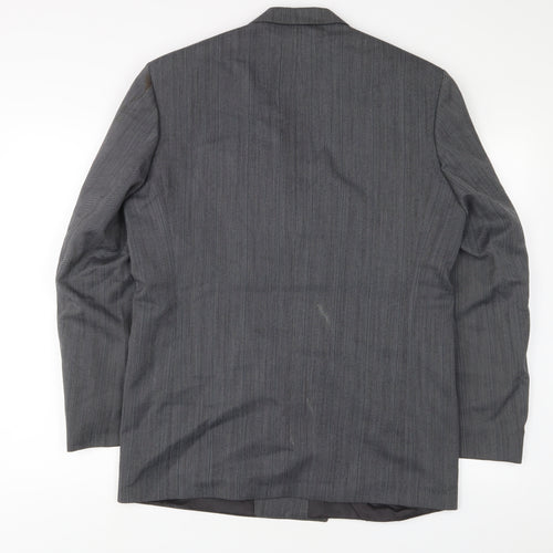 Pierro Cini Mens Grey Wool Jacket Suit Jacket Size 38 Regular