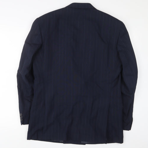 Enzo Verdi Mens Blue Striped Wool Jacket Suit Jacket Size 40 Regular