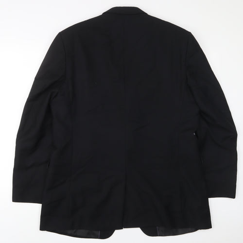 pinstripe Mens Black Polyester Jacket Suit Jacket Size 44 Regular - Inside Pockets