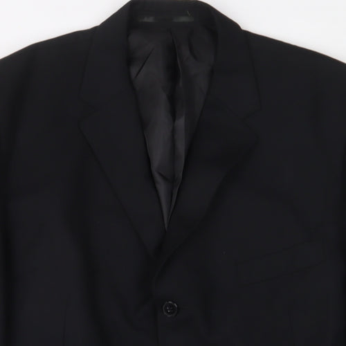 pinstripe Mens Black Polyester Jacket Suit Jacket Size 44 Regular - Inside Pockets