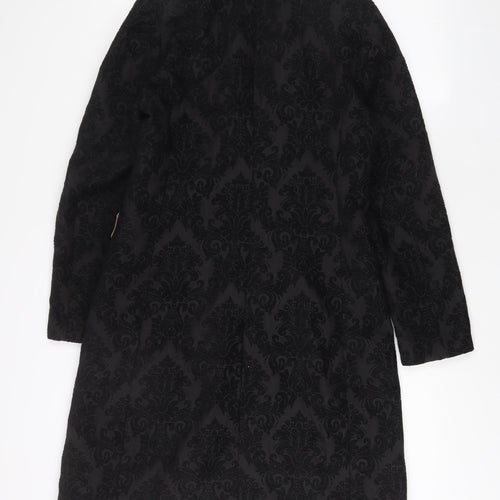 Savida Womens Black Jacket Size 10 Button - Embroidered