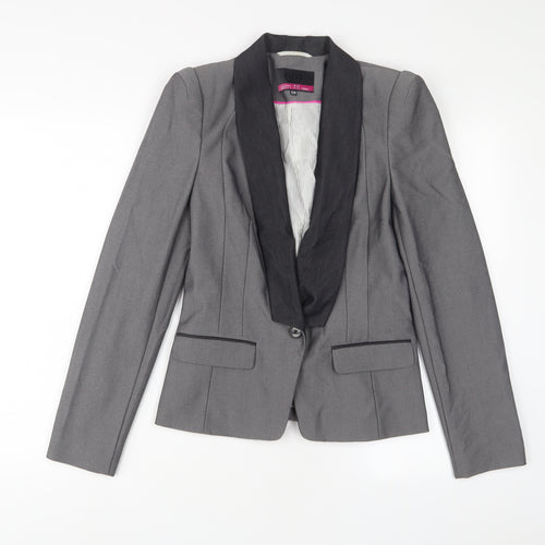 NEXT Womens Grey Jacket Blazer Size 10 Button - Slim Fit