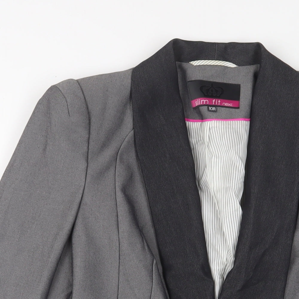 NEXT Womens Grey Jacket Blazer Size 10 Button - Slim Fit