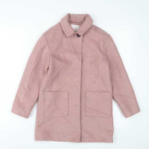 NEXT Girls Pink Overcoat Coat Size 9 Years Button - Pockets
