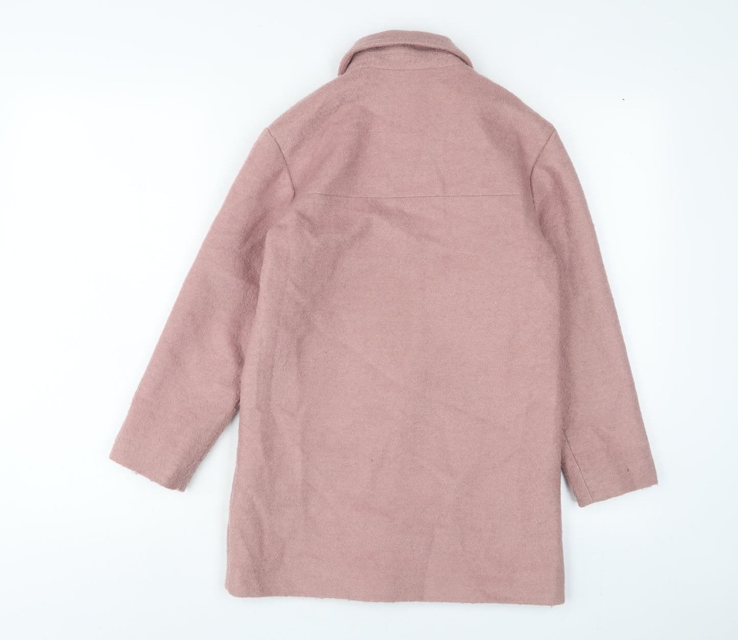 NEXT Girls Pink Overcoat Coat Size 9 Years Button - Pockets