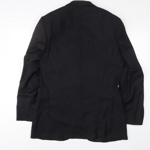Marks and Spencer Mens Black Wool Jacket Suit Jacket Size 40 Regular - Inside Pockets