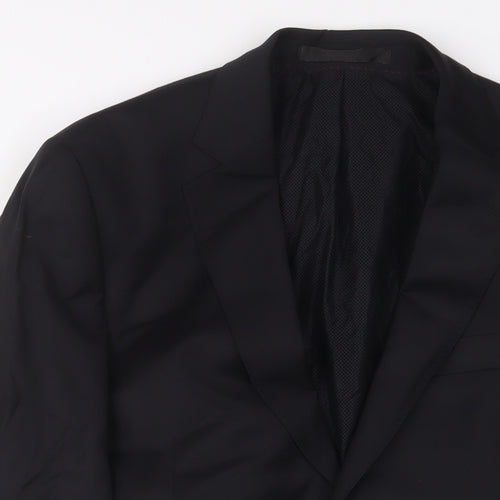 Marks and Spencer Mens Black Wool Jacket Suit Jacket Size 40 Regular - Inside Pockets