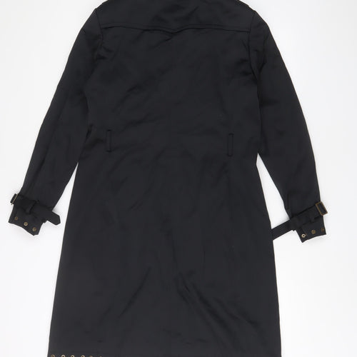 Insight Womens Black Overcoat Coat Size 8 Button - Studded