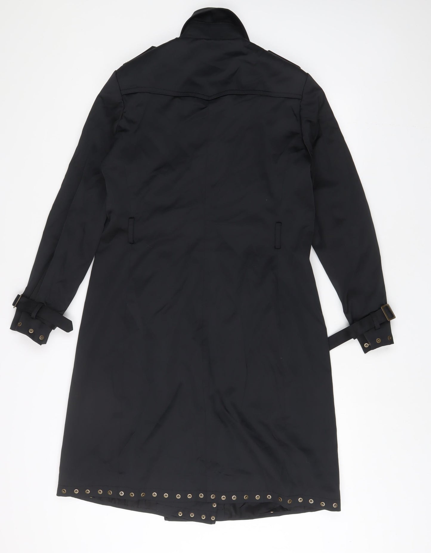 Insight Womens Black Overcoat Coat Size 8 Button - Studded