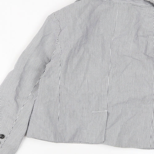 Gap Girls Blue Striped Jacket Blazer Size 6-7 Years Button - Embroidered