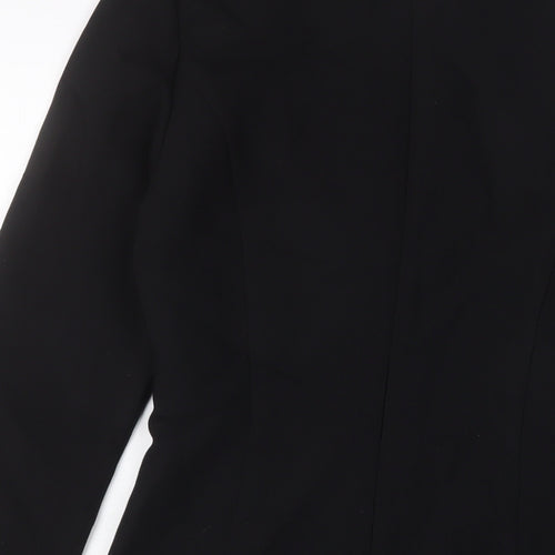 H&M Womens Black Polyester A-Line Size XS Crew Neck Zip