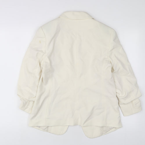 H&M Womens Ivory Jacket Blazer Size 14 - Open