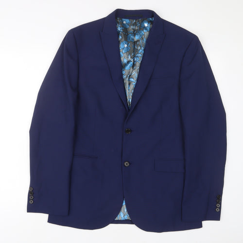 NEXT Mens Blue Polyester Jacket Suit Jacket Size 40 Regular