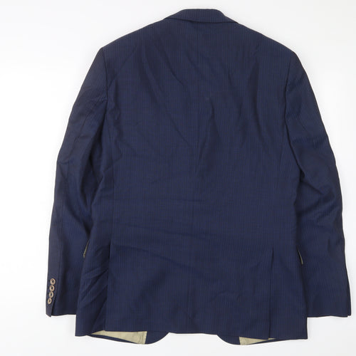 Corsvo Mens Blue Wool Jacket Suit Jacket Size 40 Regular - Inside Pockets