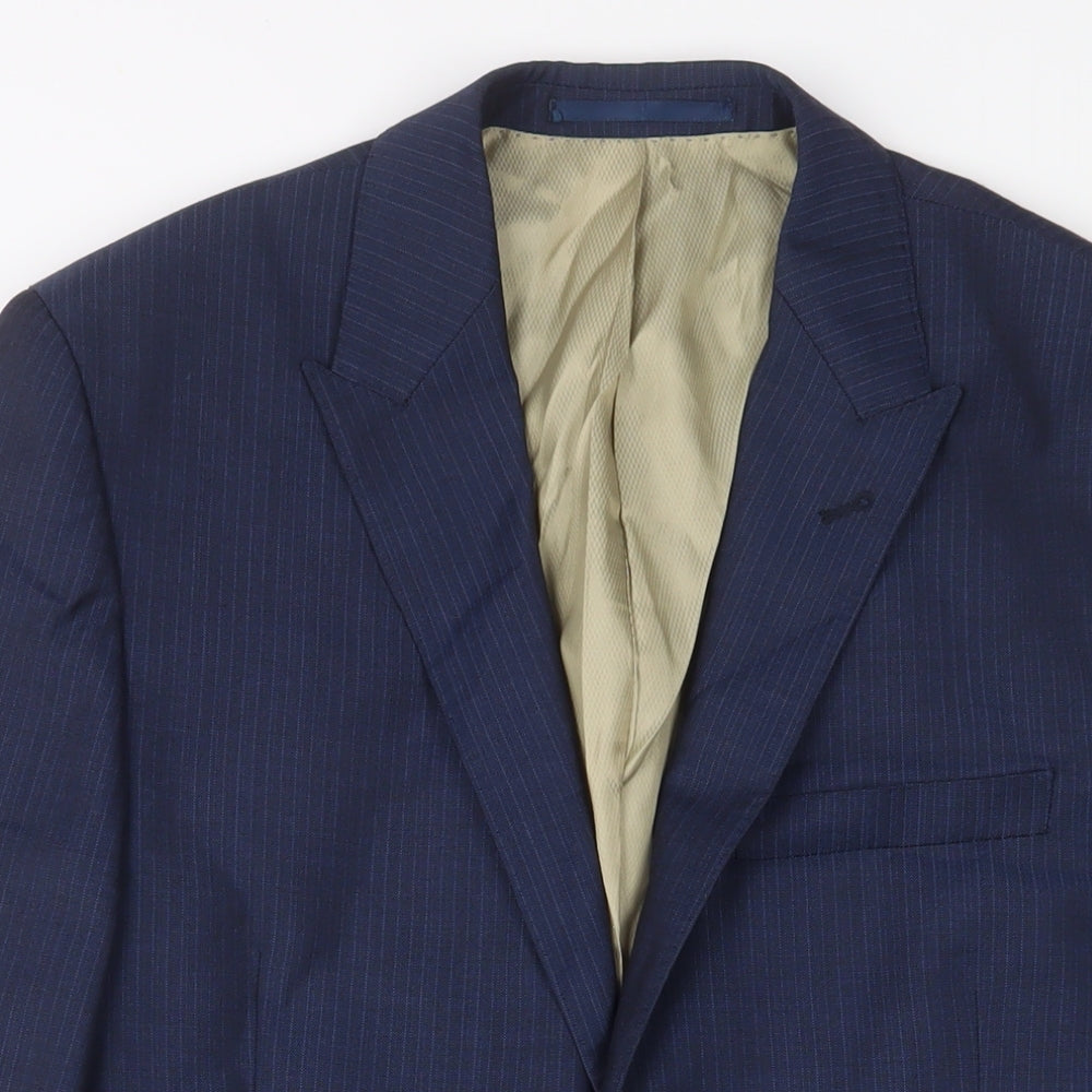 Corsvo Mens Blue Wool Jacket Suit Jacket Size 40 Regular - Inside Pockets