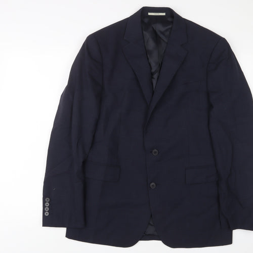 Chester Mens Blue Wool Jacket Suit Jacket Size 40 Regular