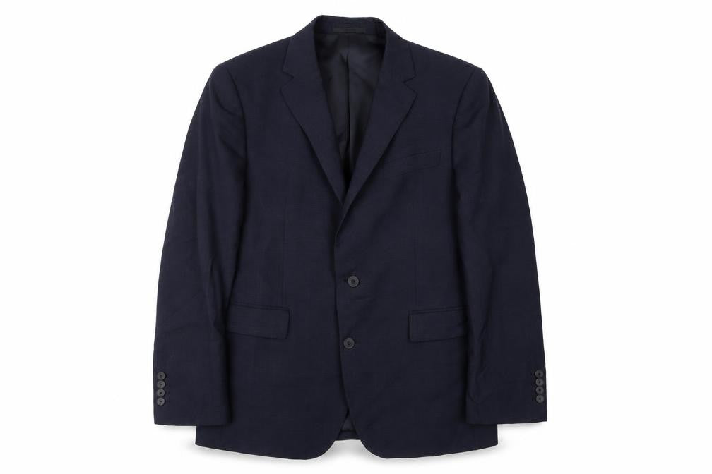 Front view of Chester men’s blue wool jacket suit jacket, size 40, regular