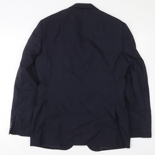Chester Mens Blue Wool Jacket Suit Jacket Size 40 Regular