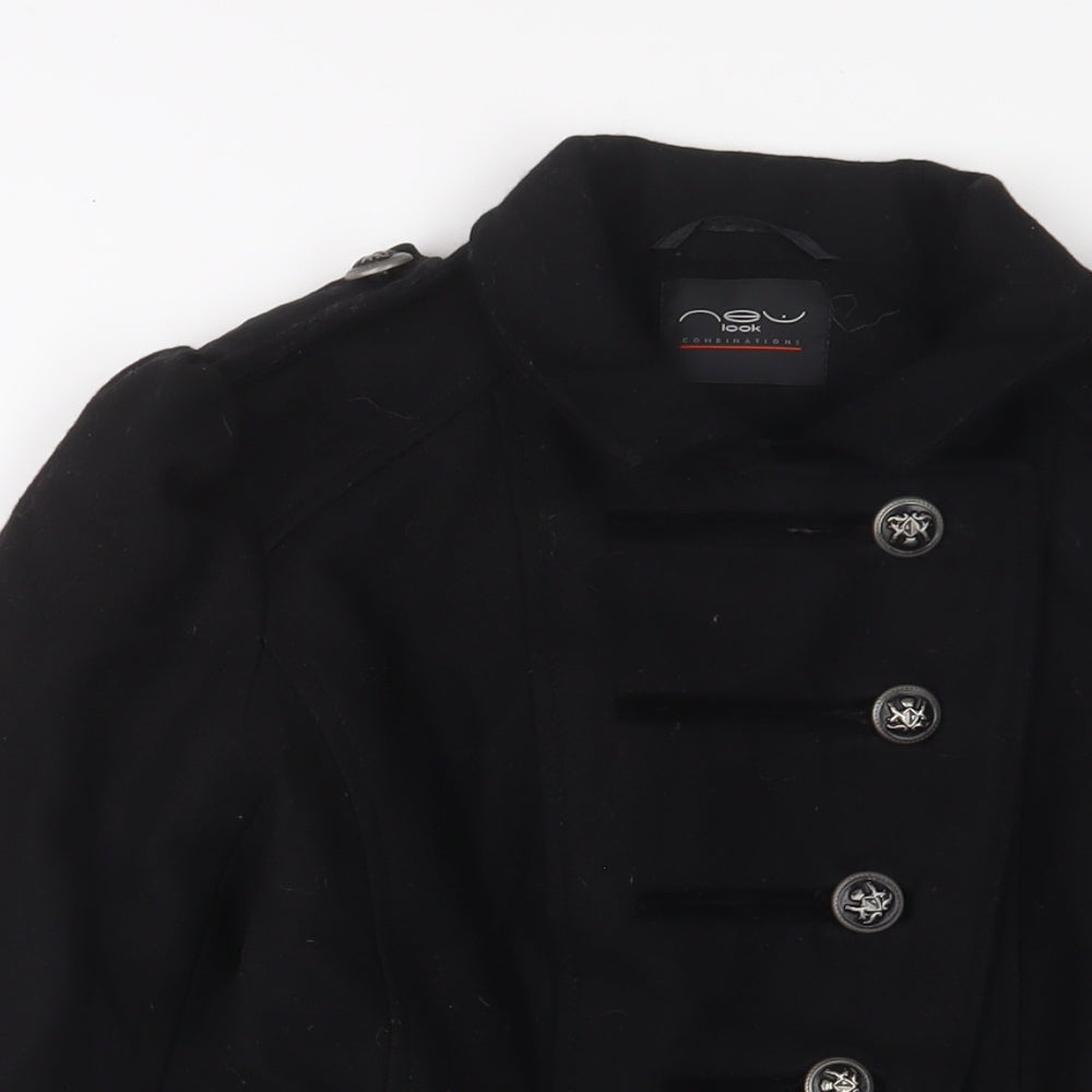 New Look Womens Black Jacket Size 12 Button