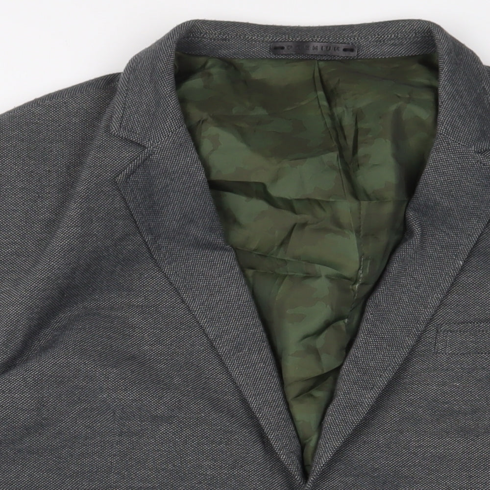 JACK & JONES Mens Grey Polyester Jacket Suit Jacket Size 46 Regular