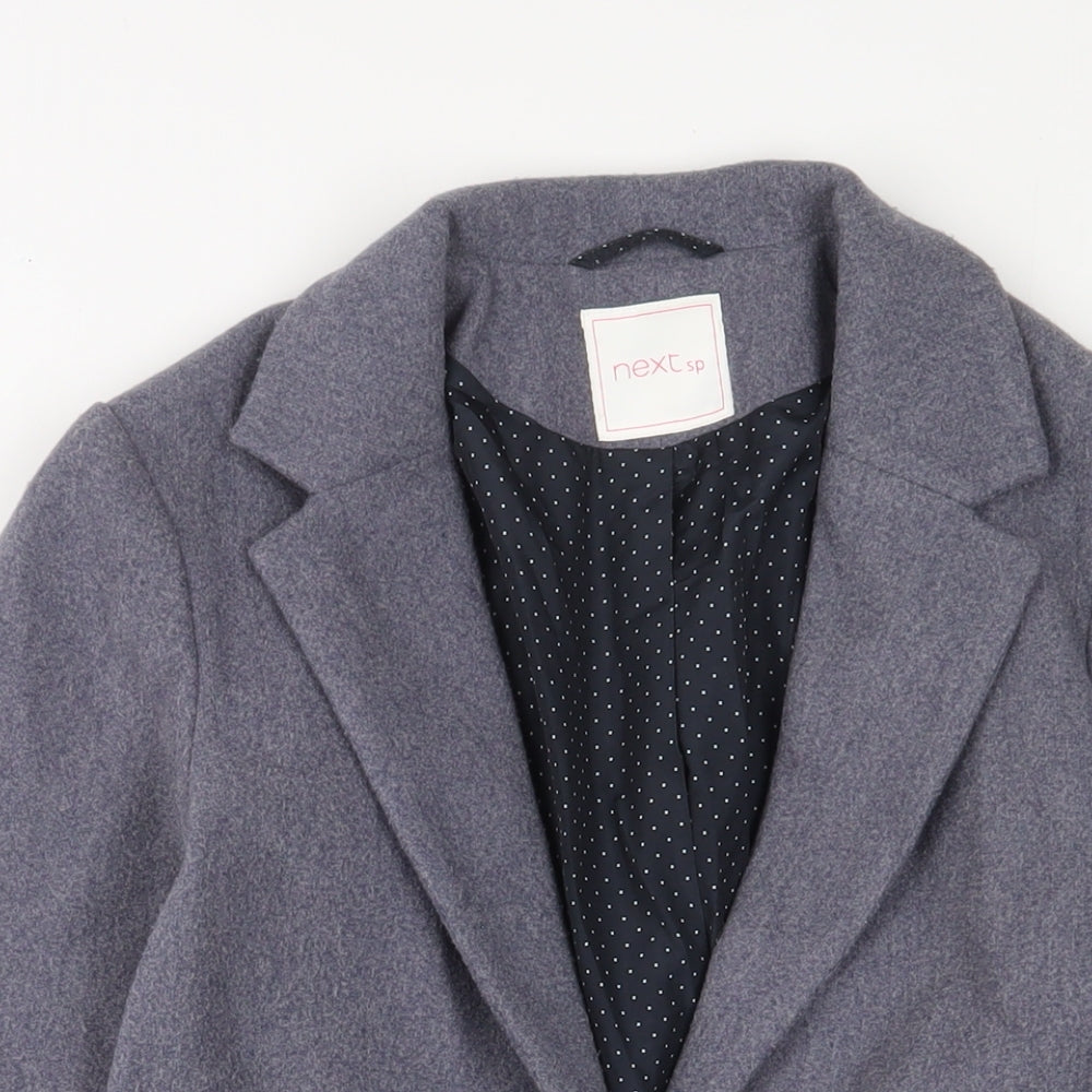 NEXT Girls Blue Overcoat Coat Size 11 Years Button