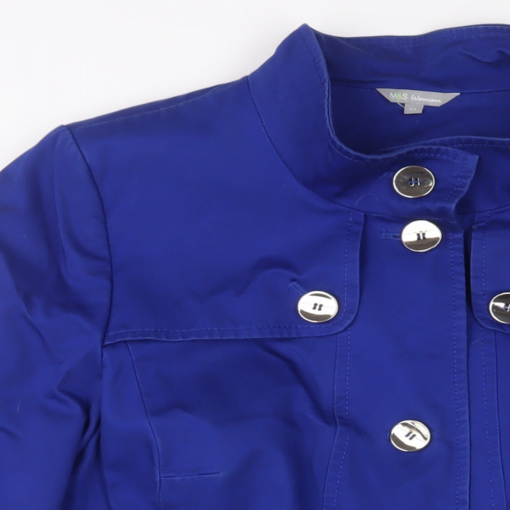 Marks and Spencer Womens Blue Jacket Size 22 Button
