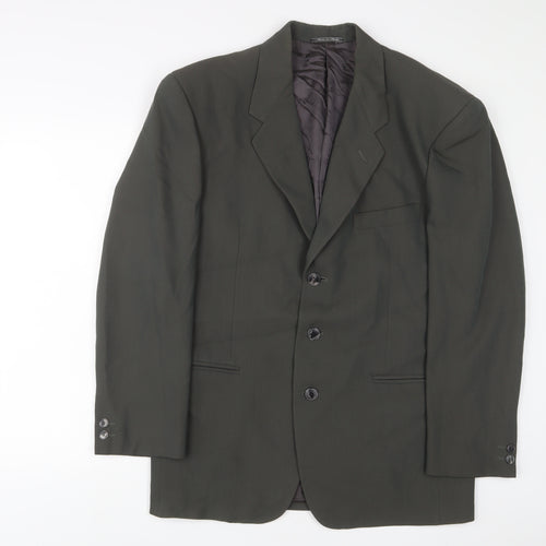 Kriziauomo Mens Green Polyester Jacket Suit Jacket Size 40 Regular