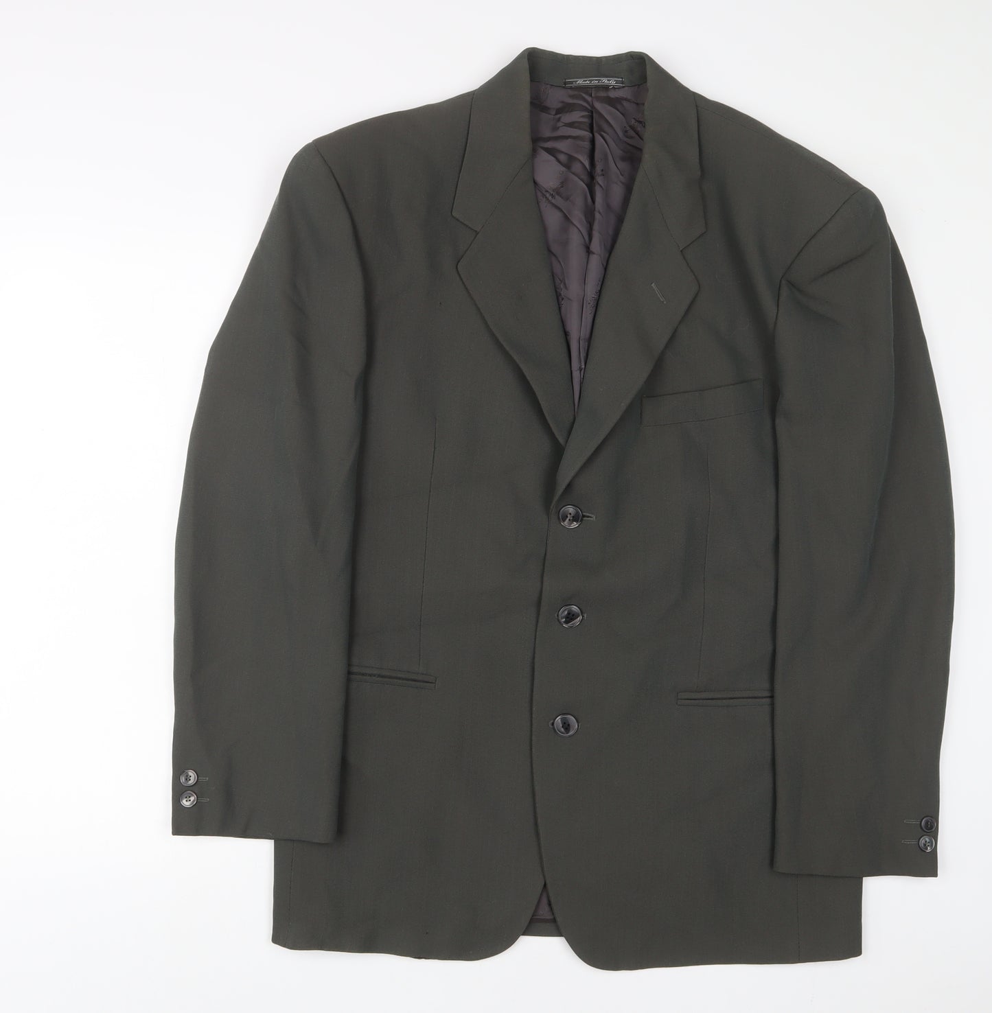 Kriziauomo Mens Green Polyester Jacket Suit Jacket Size 40 Regular