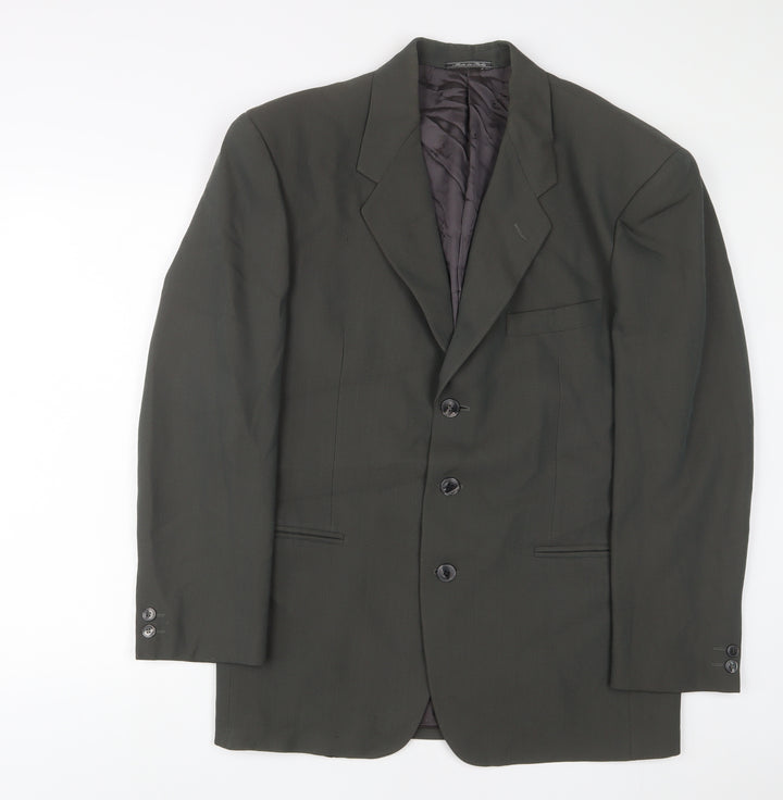 Kriziauomo Mens Green Polyester Jacket Suit Jacket Size 40 Regular