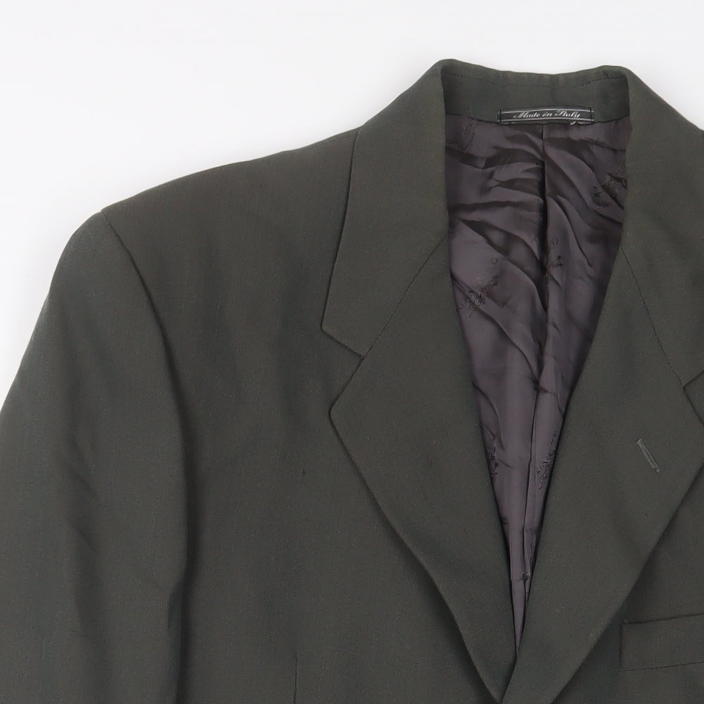 Kriziauomo Mens Green Polyester Jacket Suit Jacket Size 40 Regular