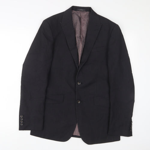 Marks and Spencer Mens Grey Polyester Jacket Suit Jacket Size 36 Regular - Inside Pockets