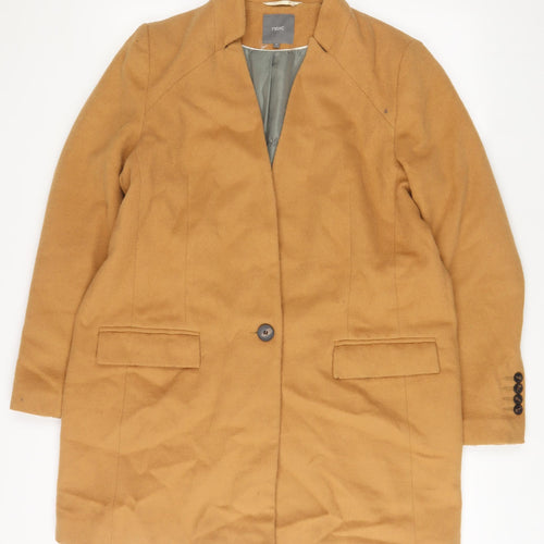 NEXT Womens Brown Overcoat Coat Size 18 Button