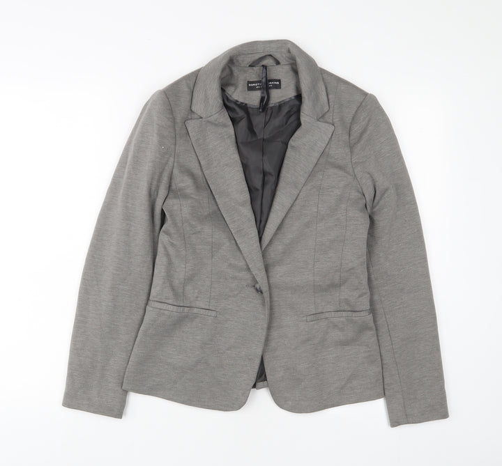Dorothy Perkins Womens Grey Jacket Blazer Size 8 Button