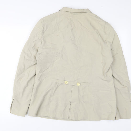 Oui set Womens Beige Jacket Blazer Size 16 Button