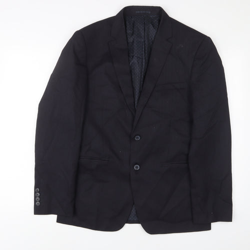 NEXT Mens Black Polyester Jacket Suit Jacket Size 40 Regular