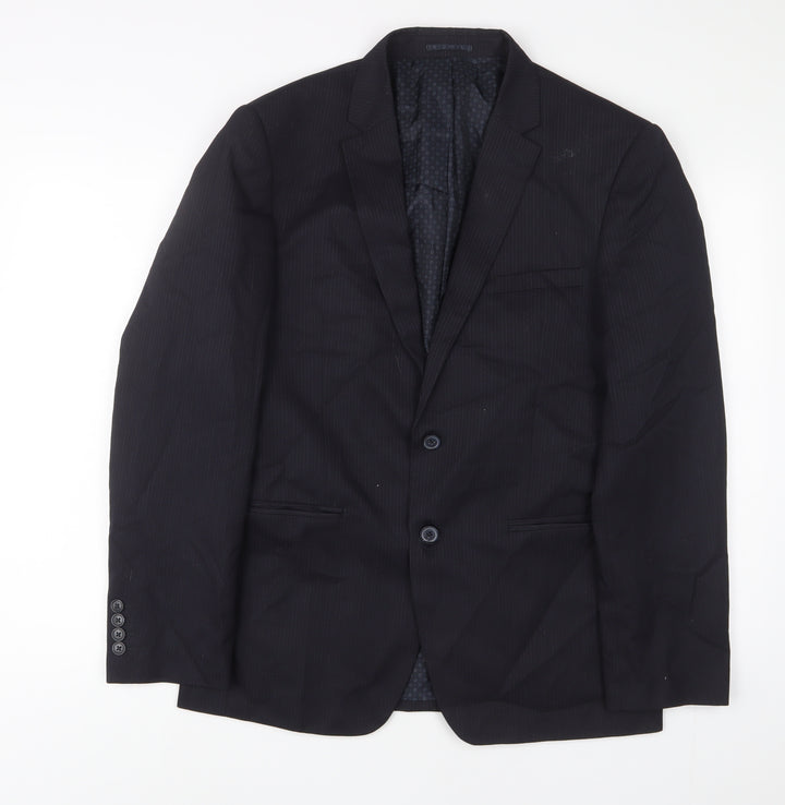NEXT Mens Black Polyester Jacket Suit Jacket Size 40 Regular