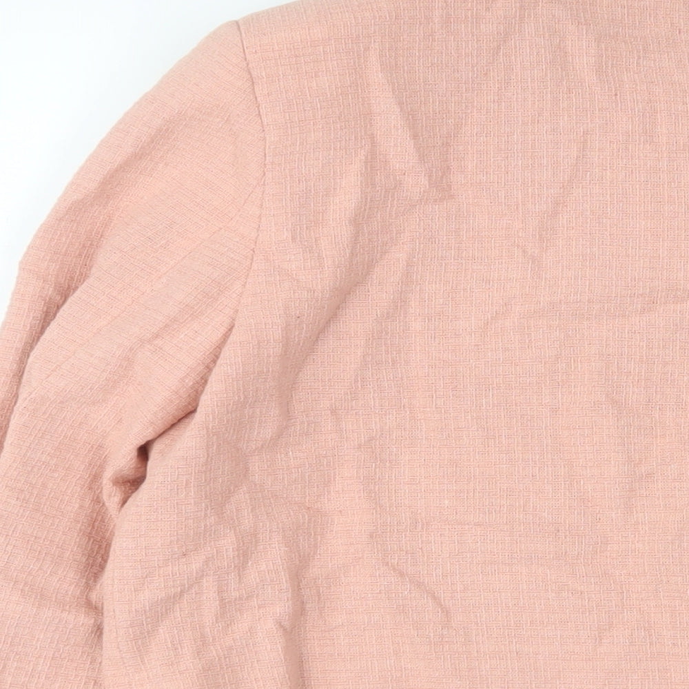 Zara Womens Pink Jacket Size L Button