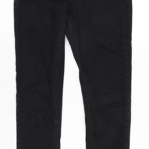 Dorothy Perkins Womens Black Cotton Straight Jeans Size 10 L28 in Regular