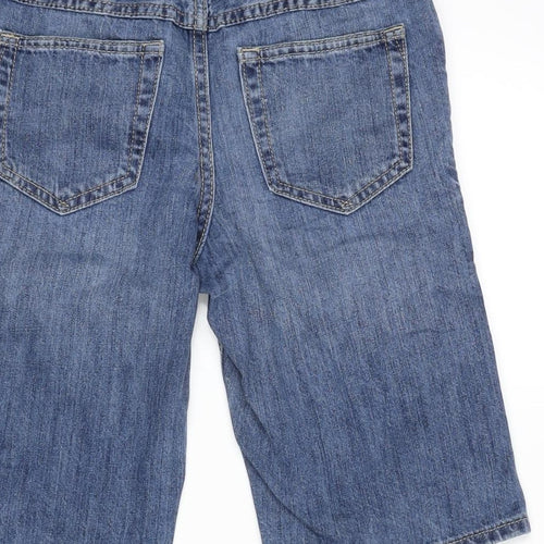 Gap Girls Blue 100% Cotton Bermuda Shorts Size 10-11 Years L11 in Extra-Slim