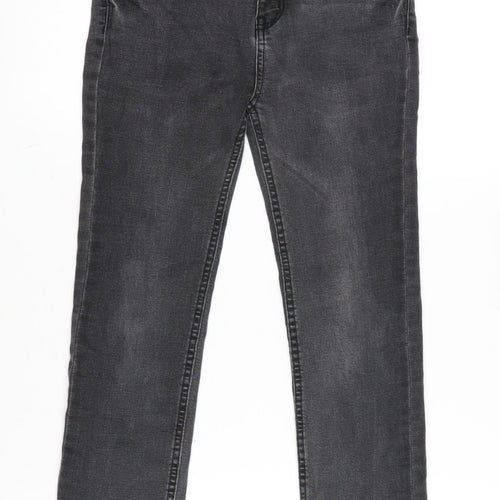 Denim & Co. Girls Grey 100% Polyester Skinny Jeans Size 10-11 Years L24.5 in Regular