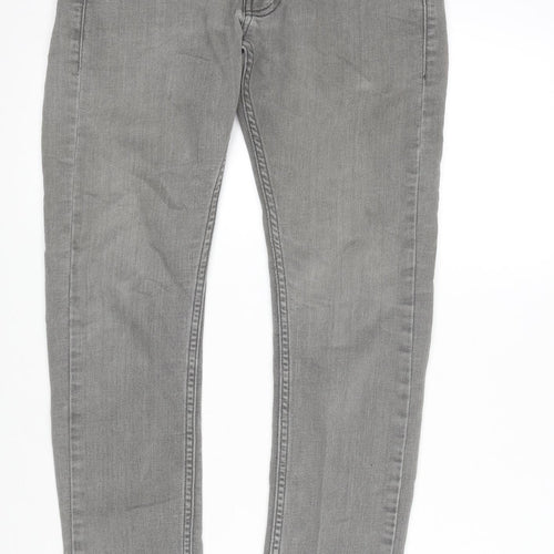 Topman Mens Grey Cotton Blend Skinny Jeans Size 28 in L30 in Regular