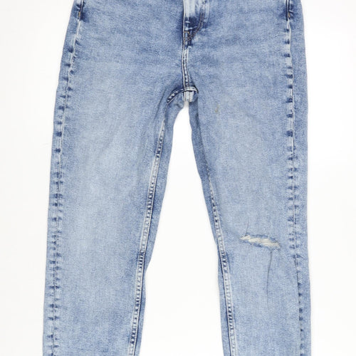 JJXX Womens Blue Cotton Blend Straight Jeans Size 28 in L32 in Regular Zip