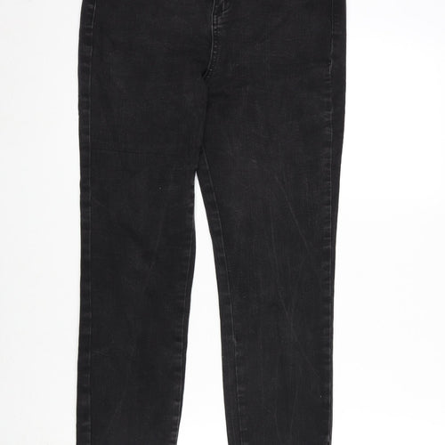 Love Jeans Womens Grey Cotton Blend Straight Jeans Size 30 in L27 in Regular Zip - Lace Up Detail