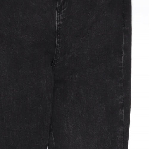 Love Jeans Womens Grey Cotton Blend Straight Jeans Size 30 in L27 in Regular Zip - Lace Up Detail