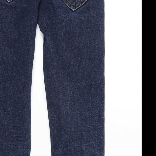 NEXT Girls Blue Cotton Skinny Jeans Size 9 Years L20 in Regular Zip