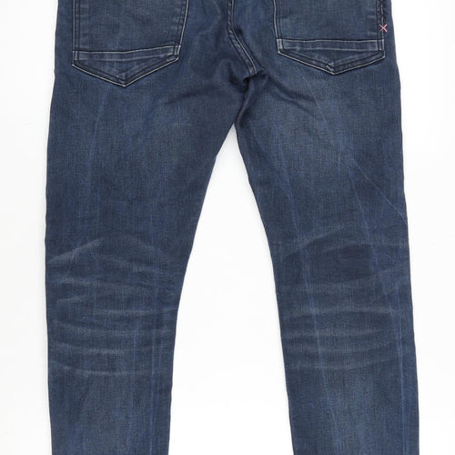 Scotch & Soda Mens Blue Cotton Blend Straight Jeans Size 32 in L30 in Regular Button