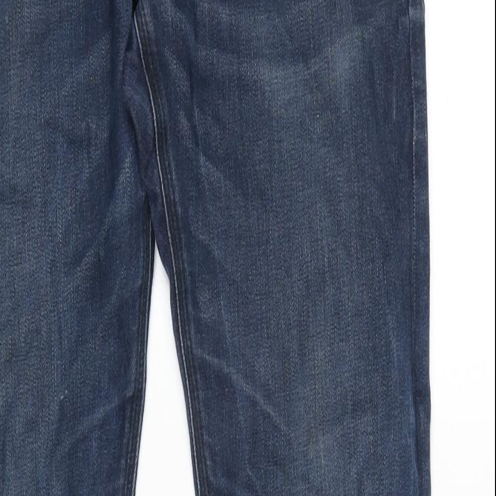 Scotch & Soda Mens Blue Cotton Blend Straight Jeans Size 32 in L30 in Regular Button