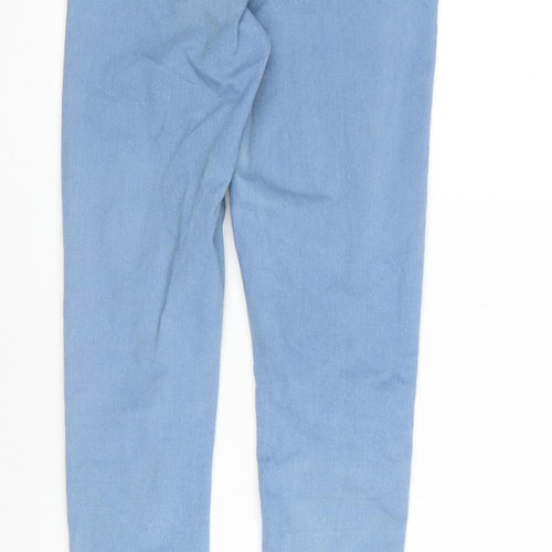 Topshop Womens Blue Cotton Blend Straight Jeans Size 28 in L32 in Regular Zip