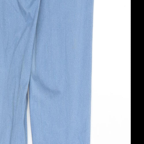 Topshop Womens Blue Cotton Blend Straight Jeans Size 28 in L32 in Regular Zip